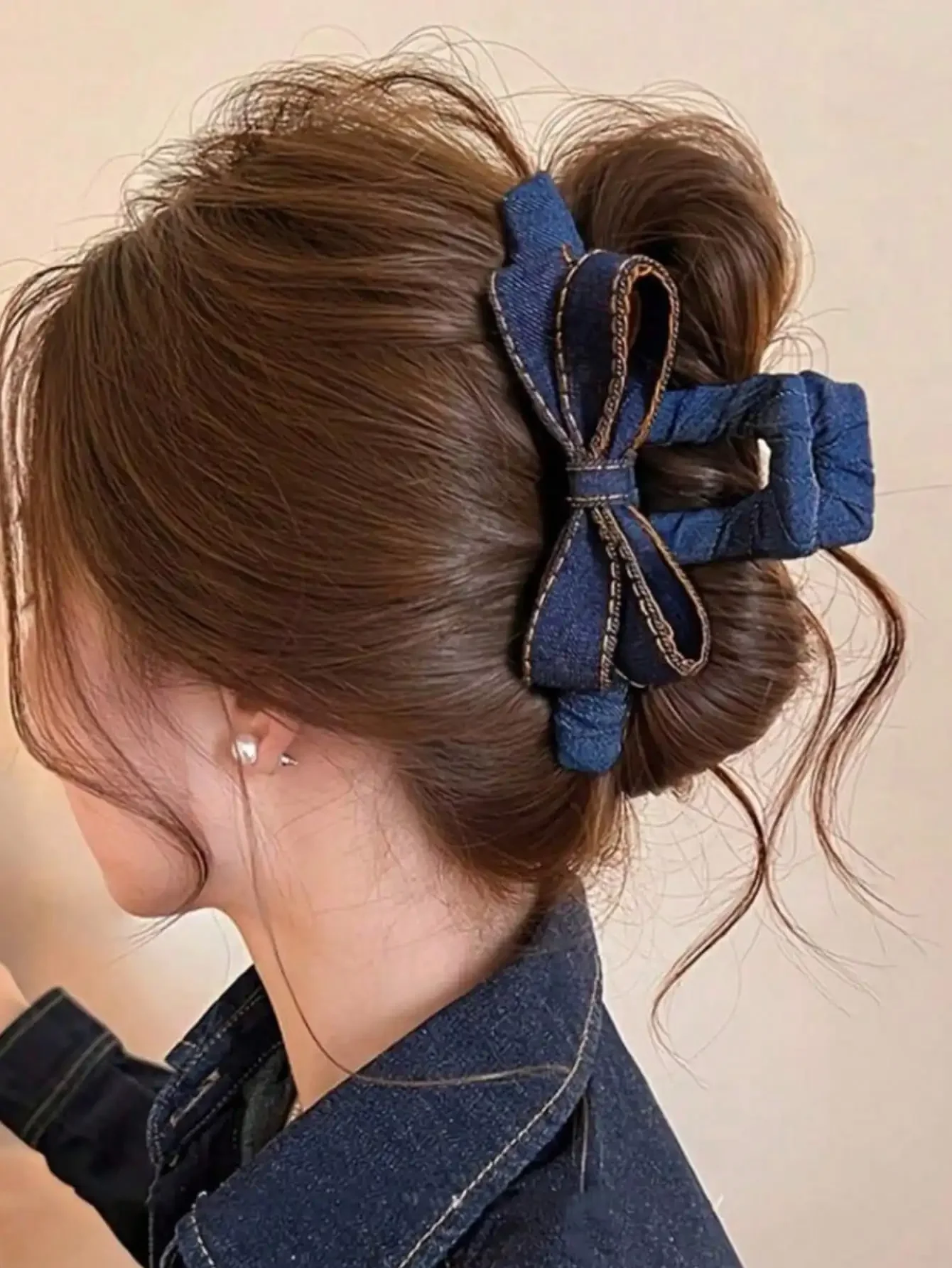 

1pc Women's Butterfly Claw Clip - Large Blue Bowknot Hair Accessory, Suitable For Thick And Sparse Hair, French Minimalist Design, Suitable For Valentine's Day And Birthday Party, Cute Hair Clip, Party Hair Accessory, Elegant Hair Accessory