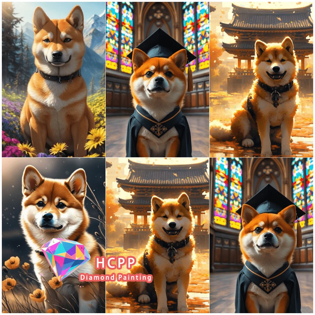 اليابانية شيبا اينو الحيوان الماس طقم الطلاء 5D DIY الكلب الماس التطريز عبر التطريز اليدوية الفن هدية ديكور المنزل #1