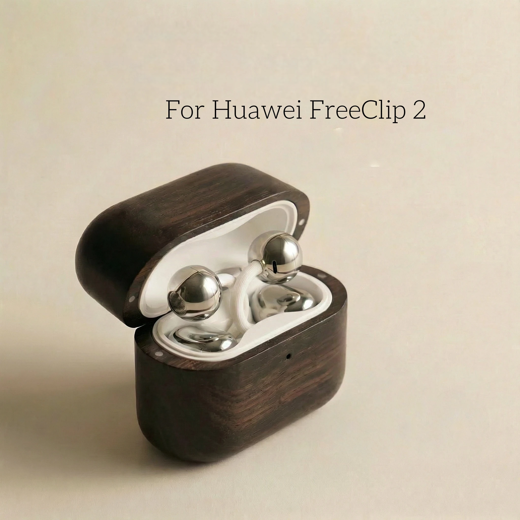 

Чехол для наушников из черного дерева для Huawei FreeClip 2, защитный чехол из натурального массива дерева, ручной работы, из натурального черного дерева, гладкий на ощупь