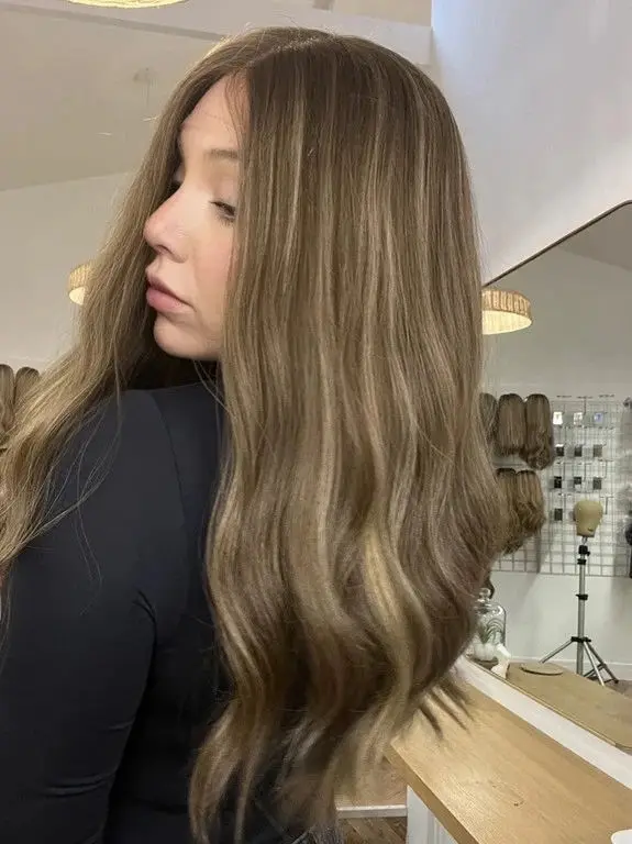 مرونة الظلام الكرمل البني الاصطناعية HD الدانتيل الشفاف شعر مستعار أمامي 22 بوصة موجة طبيعية قبل قطعها شعري ألياف سمراء #5