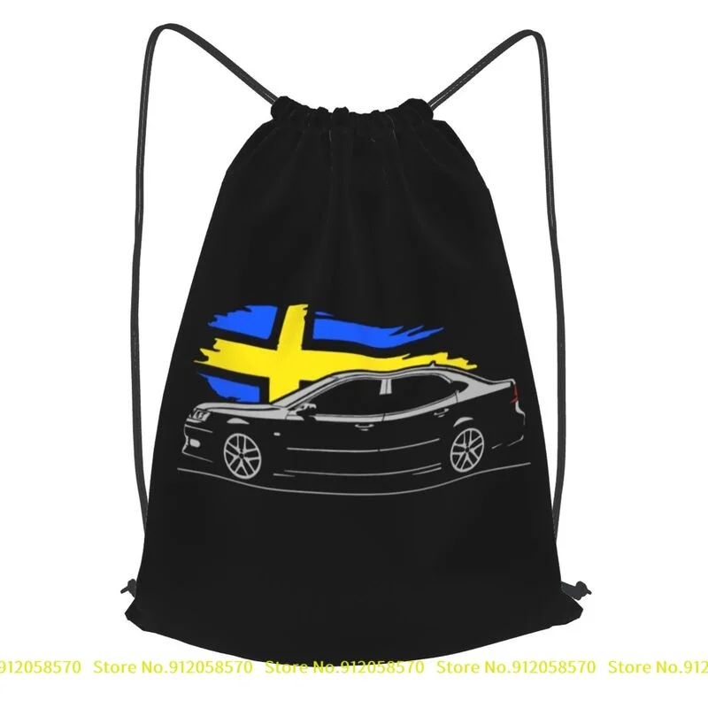 For Saab 9 3 Aero Fans Turbo 9 3X 1 8T 2 8T V6 Classic Swedish Sportscar Drawstring Backpack School Sports Bag