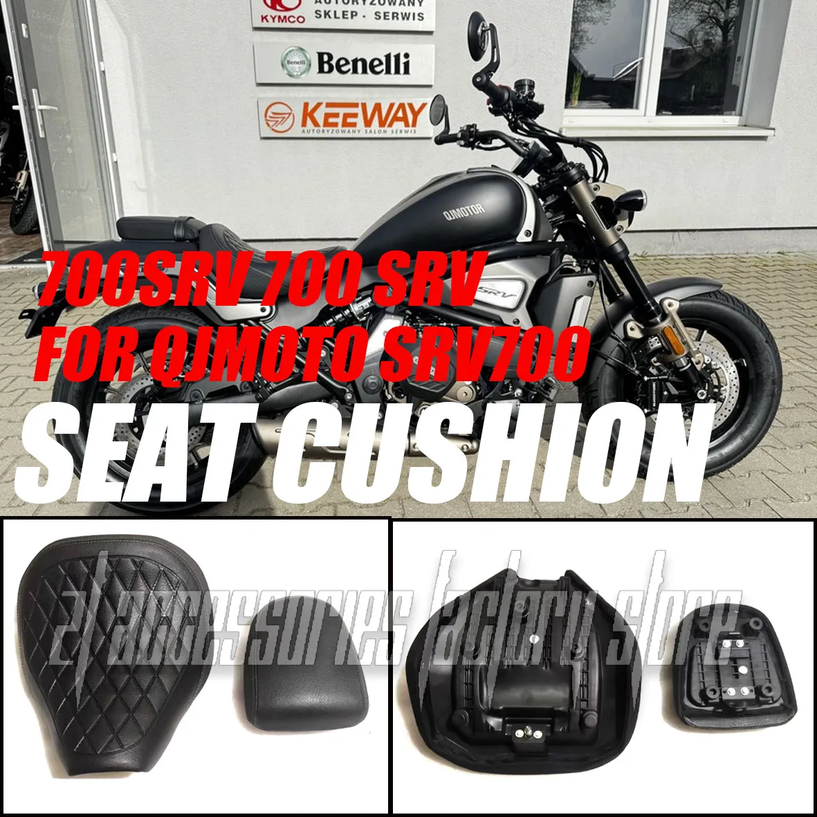 Motorcycle Front Driver Modified Seat Cushion Rear Seat Cushion Comfortable Suitable for QJ MOTOR SRV 700 700SRV 700SRV
