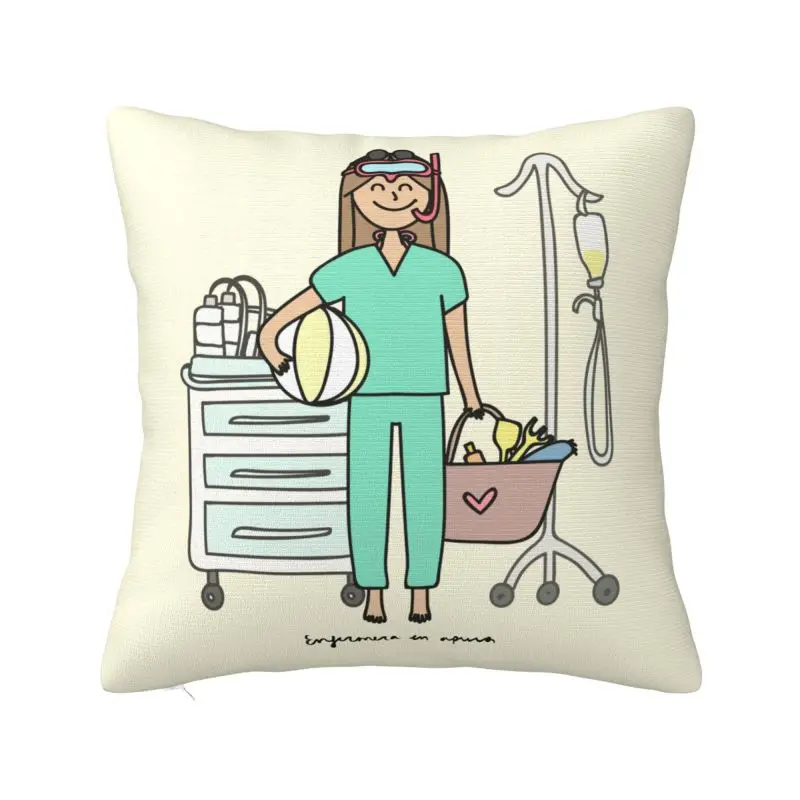 Enfermera En Apuros Doctor Nurse Medical Throw Pillow Case Home Decor 3D Printing Sofa Cushion Cover Polyester Soft Pillowcase