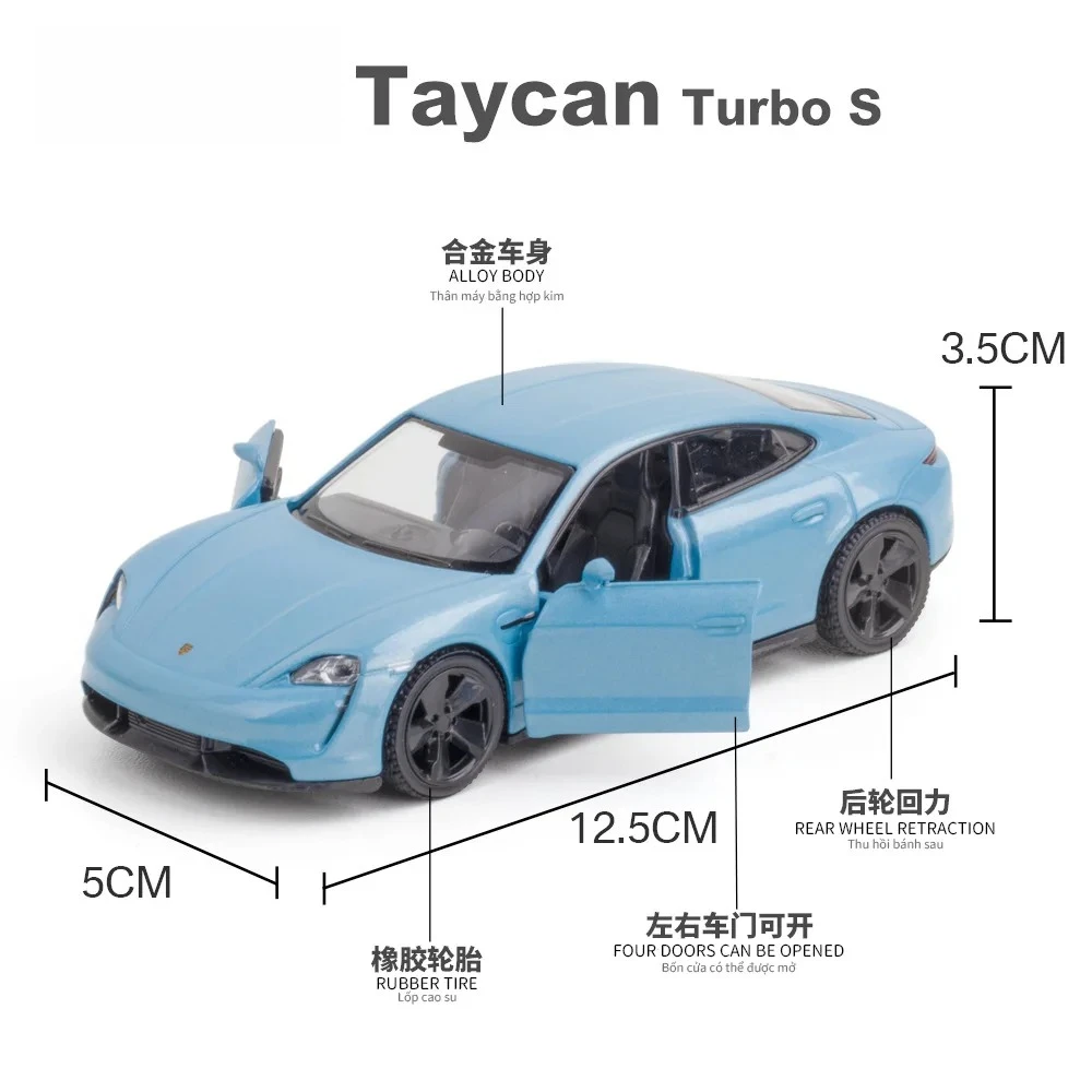 1:36 Taycan Turbo S Car Metal Diecast Similation Toy Vehicle Model Pull Back Car Alloy Toy Car For Kids Boys Gifts Diecast