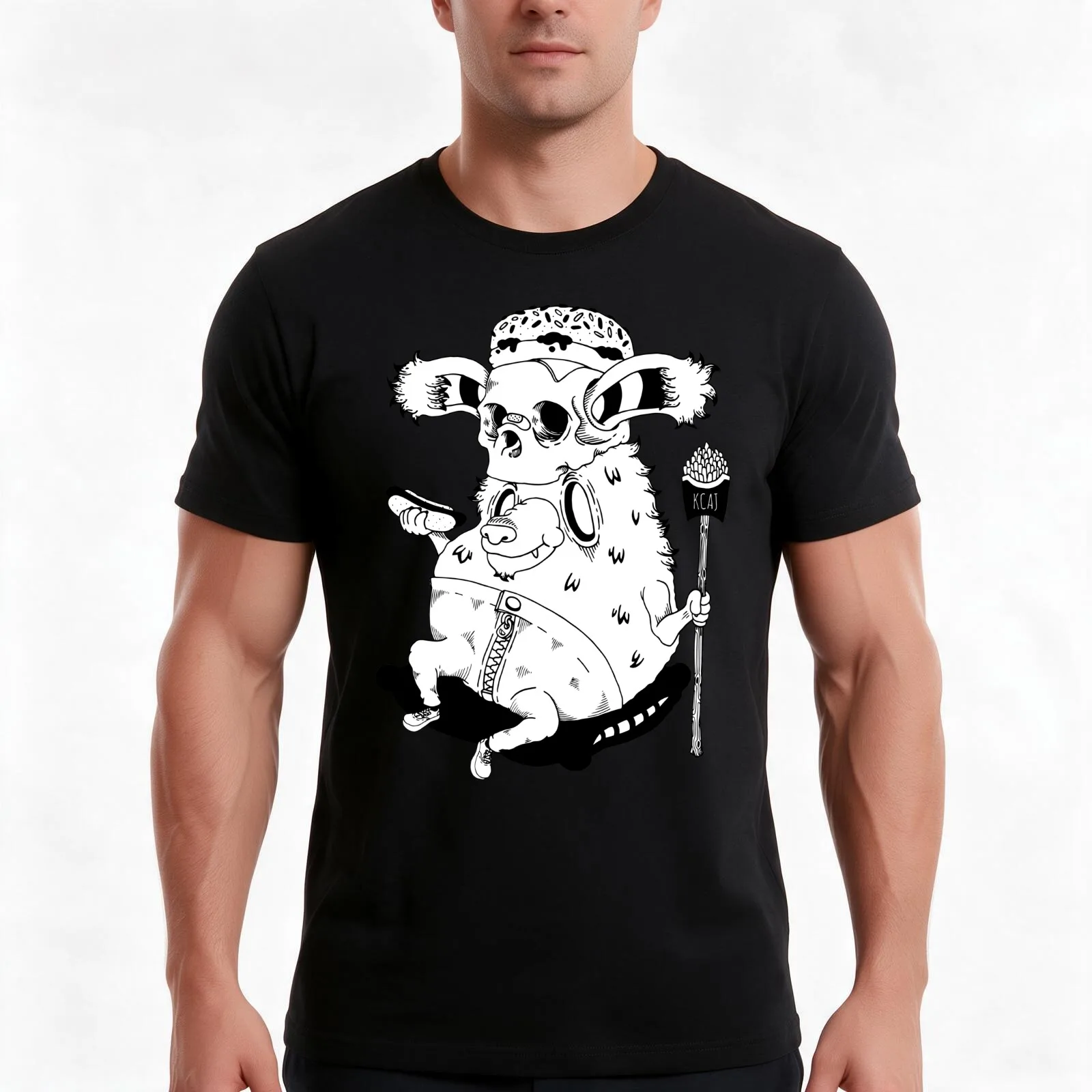 BearKing T-Shirt, Summer Casual Cotton Tee, Oversized Streetwear Tops, Vintage Graphic Print, Loose Fit Short Sleeve