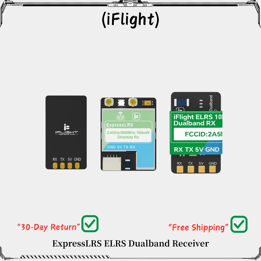 

iFlight ELRS Dual Band Receiver 100mW 500mW Long Range with Diversity Antenna for FPV Racing Drone Quadcopter