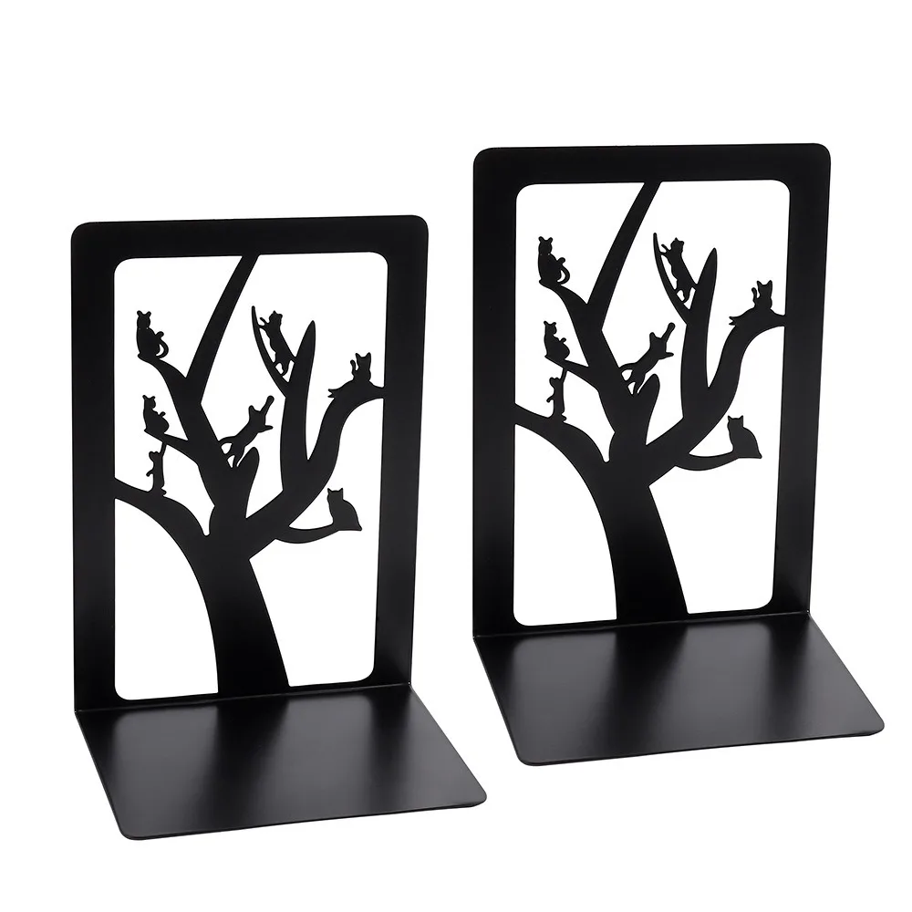 Hollow Out Book Ends Stand Holder Non-Slip Geometry Bracket Book Support Metal Creative Creative Metal Bookends Gifts