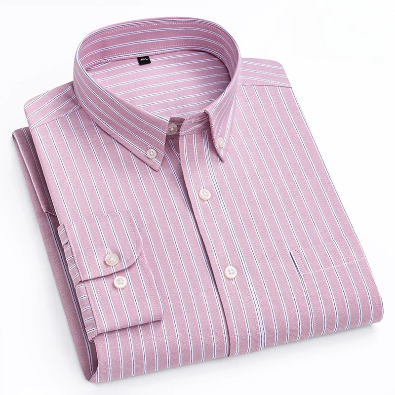 New in shirt hight quality 100%cotton thin long-sleeve shirts for men slim fit casual shirt soft plaid striped elegants clothes