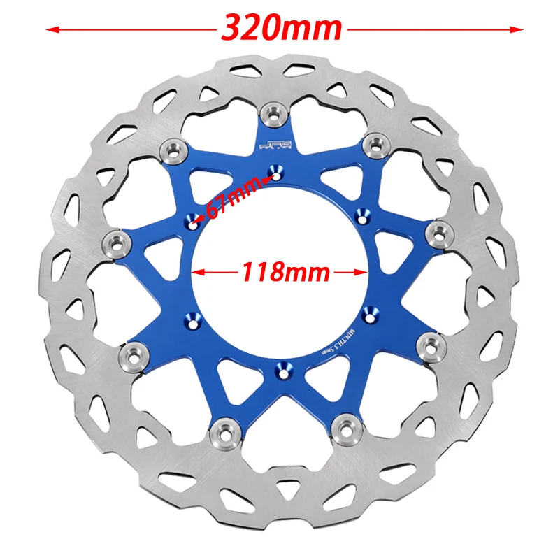 Motorcycle 320MM Front Floating Brake Disc Rotor Adaptor Bracket For YAMAHA YZ WR 125 250 WR250F WR400F YZ400F YZ426F WR450F