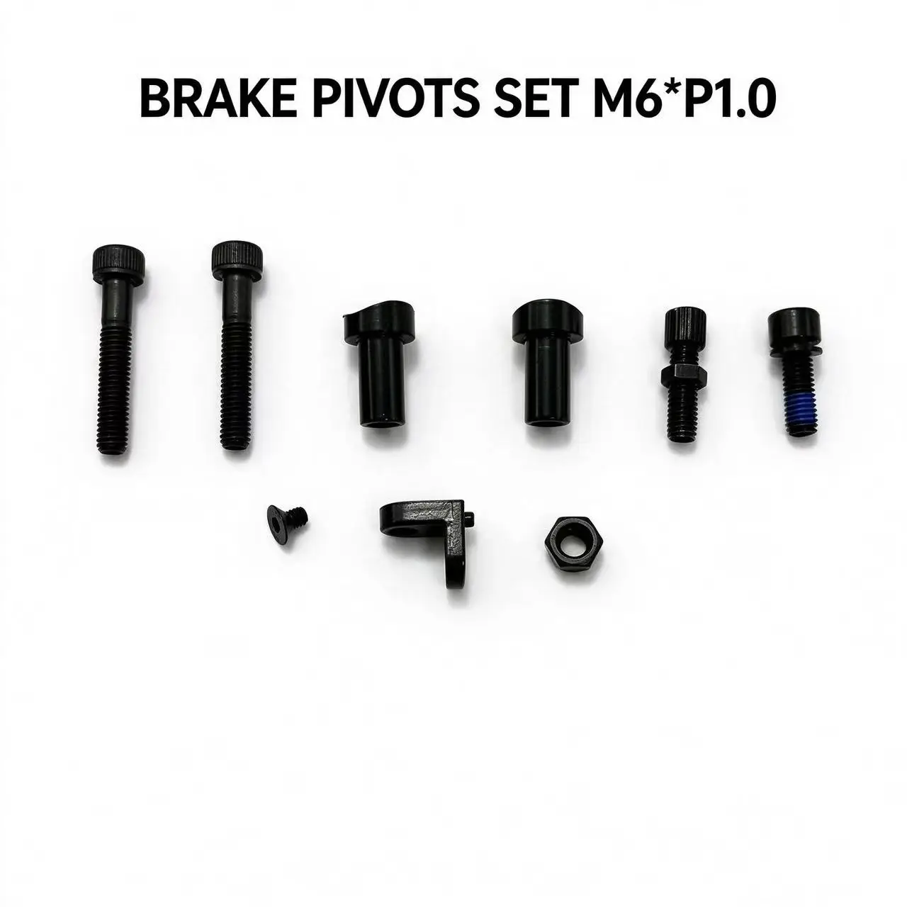M6*1.0 BMX Brake Pivots Set,U‑Brake Hardware Kit with Brake Posts,Cable Guides,Barrel Adjuster & Bolts for BMX Frames