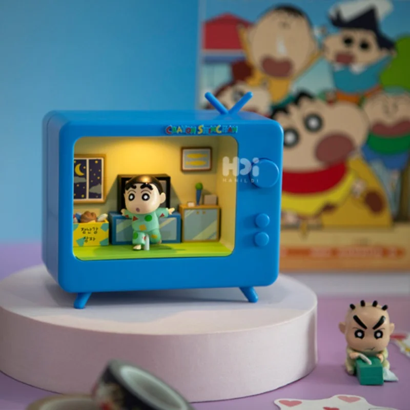 

Периферийные устройства Shin Chan, музыкальная шкатулка для телевизора, натуральный ночник Xiaoxin, прикроватный атмосферный светильник, украшение для рабочего стола, креативный подарок