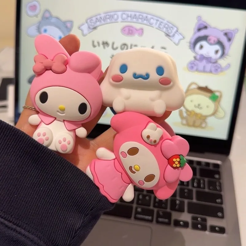 Cute 3D Cartoon Kuromi Cinnamoroll For Magsafe Magnetic Phone Griptok Grip Tok Stand For iPhone 18 Wireless Charging Case Holder view 4
