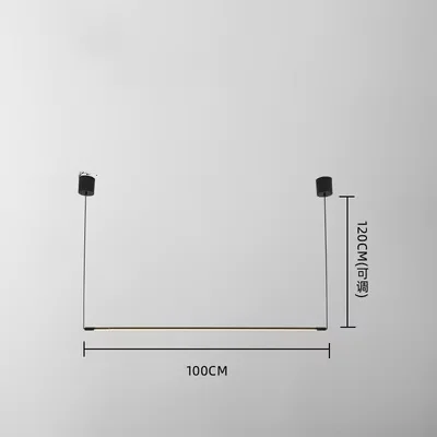 LED-hanglampen Minimalistische lange lijn plafondlamp Zwart aluminium hangend verlichtingsarmatuur voor thuis eetkamer slaapkamer studeerkamer