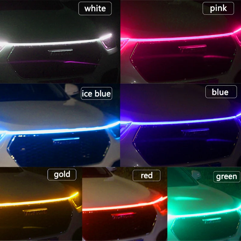 Led Strip Hood Light Car DRL Led Light Strip For Car Hood Flexible Daytime Running Light Strip Universal Decoration Lamp For DRL