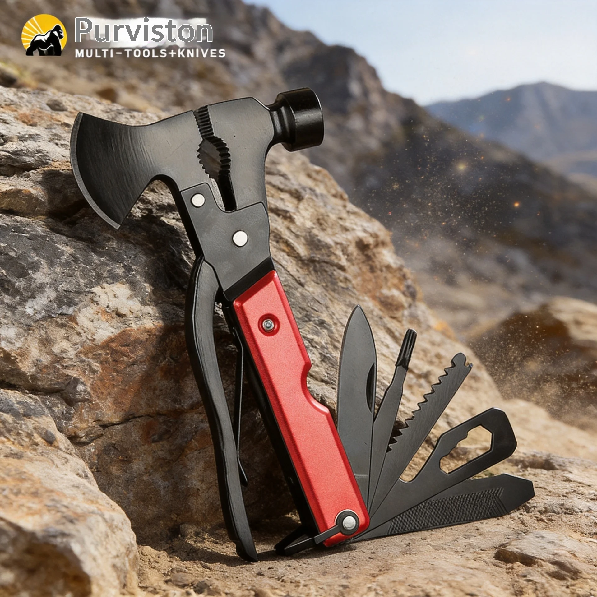 Outdoor multifunctional stainless steel axe hammer car mounted life hammer outdoor camping axe tool axe