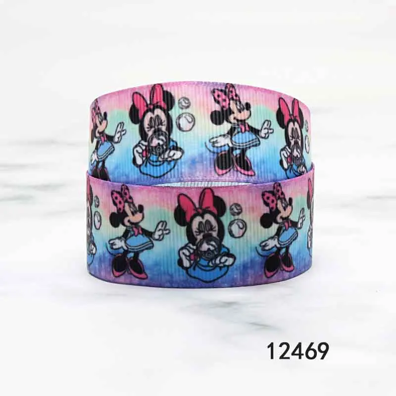 10yards Gedruckt Disney Minnie Band Grosgrain für Hairbows DIY Handwerk Liefert Geschenk Hochzeit Dekoration Handgemachte Materialien