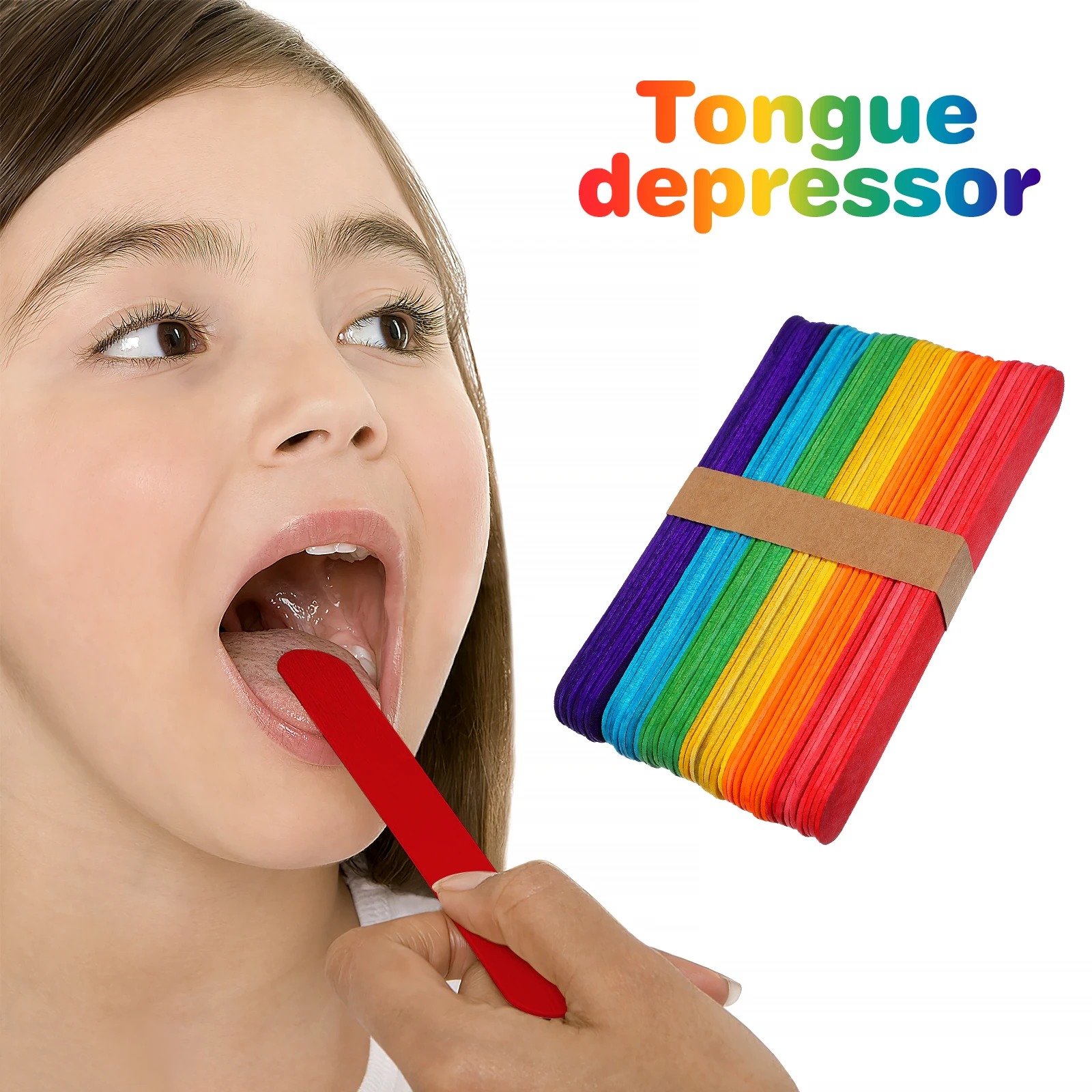 200pcs Colorful Ice Cream Sticks Colored Popsicle Craft Wood Diy Bulk Kids Classroom Party Camp Projects Decoration