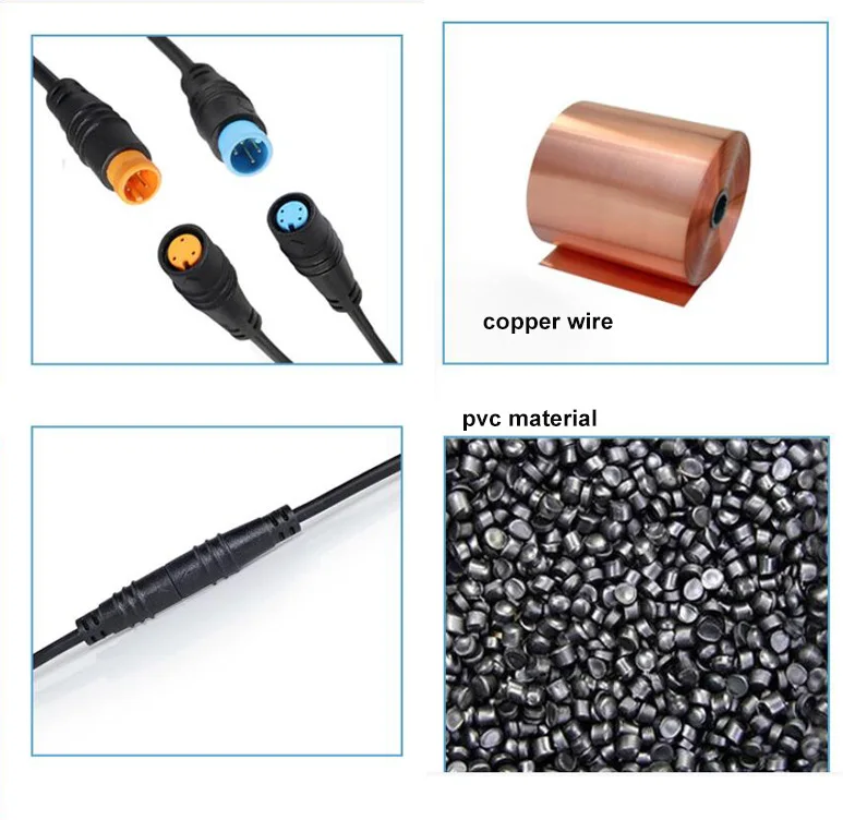 전기 자전거용 방수 속도 센서, 수-암 M/F 익스텐션 커넥터 케이블, M8 2 3 4 5 6 핀, 전기 자전거 구리선, 10x