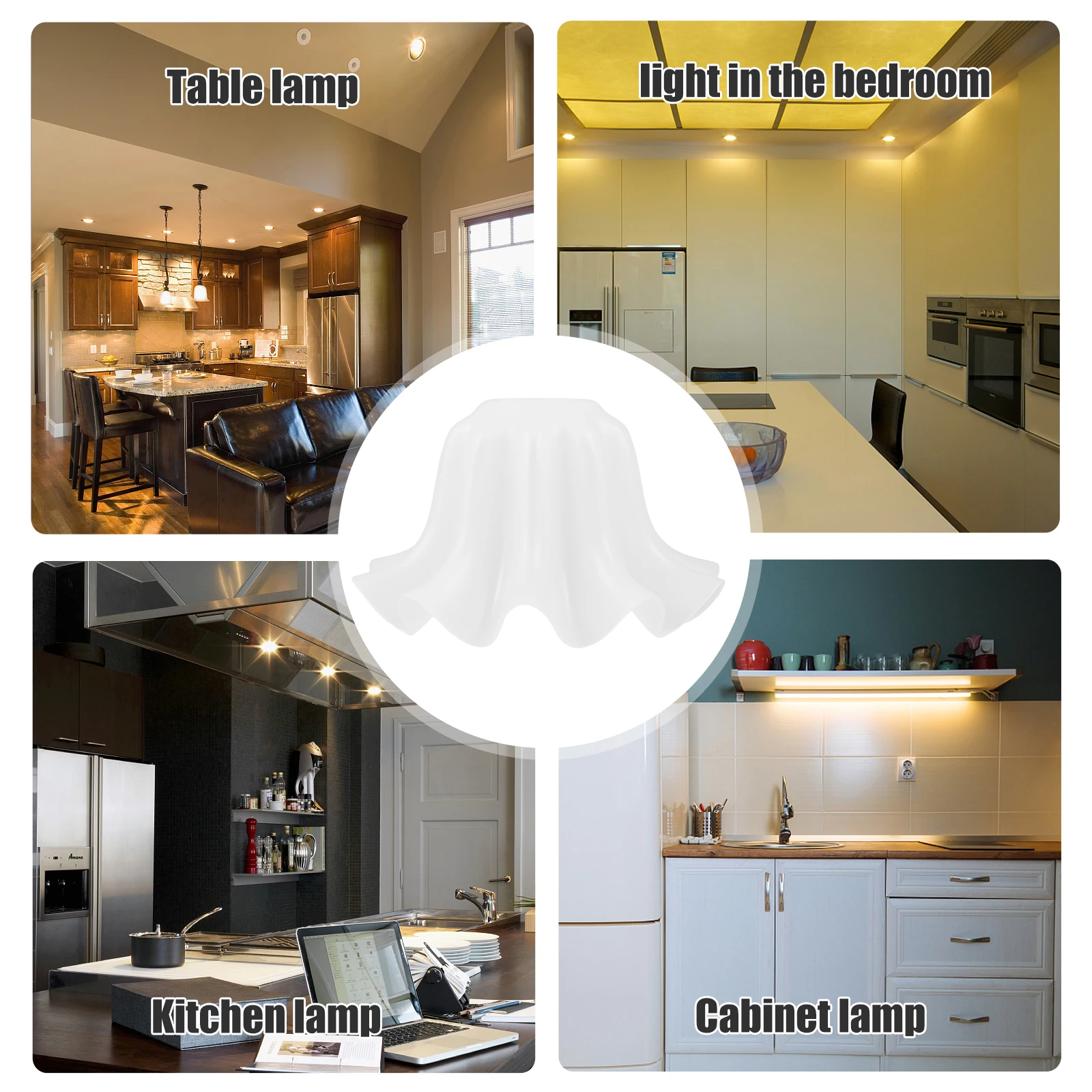 

Acrylic Lampshade White Modern Light Cover Decorative Ceiling Pendant Bulb Shade Replacement E27 Base Bedroom Living Room