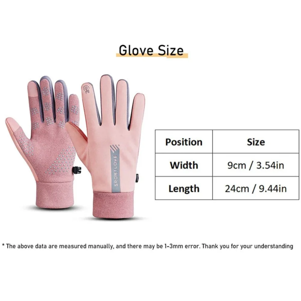 NEW Thermal Winter Gloves Cold Resistance Waterproof Skiing Mittens Non-slip Fleece Warm Gloves Women