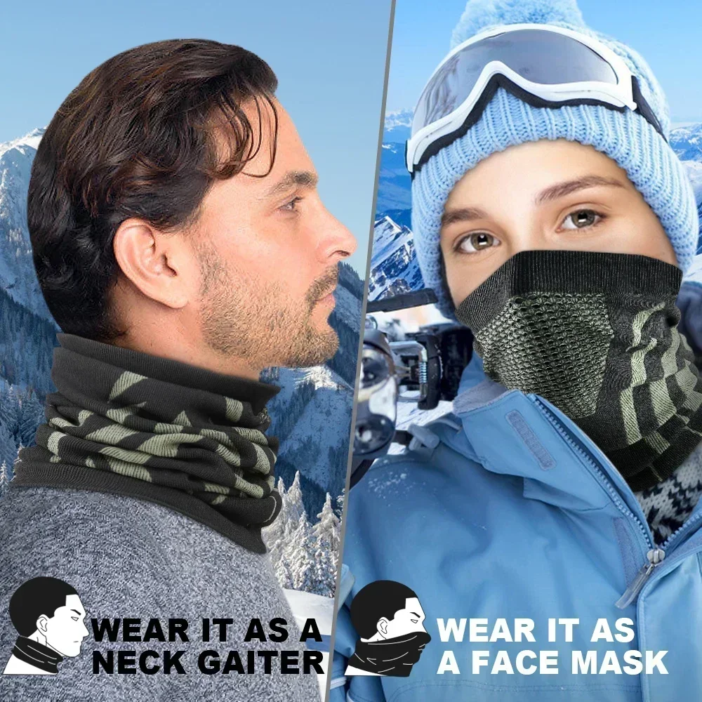 Inverno anel tubo lenços balaclava macio bandana máscara pescoço gaiter cachecol esqui snowboard à prova de vento meia face capa mais quente cachecóis capuz skate feminino masculino