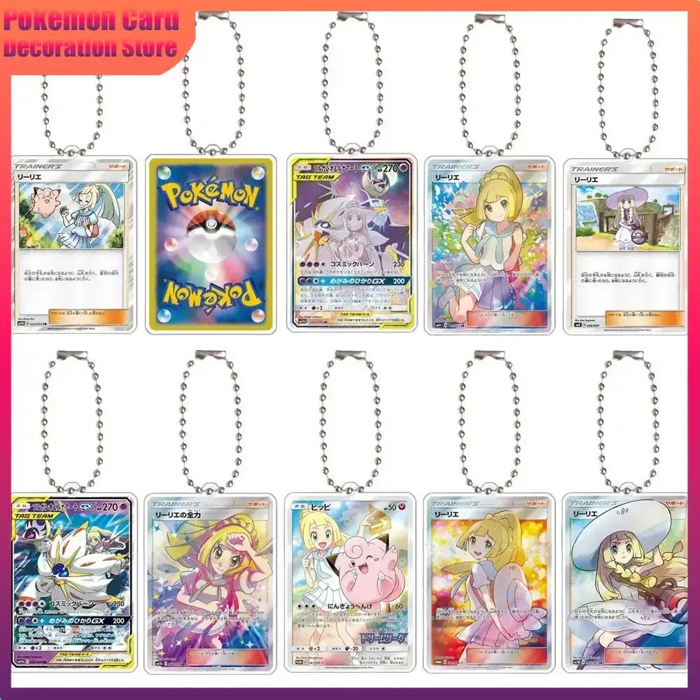 

Pokemon Gift Anime Cartoon Acrylic Keychain Lillie Jigglypuff Diy Card Acrylic Key Chain Bag Pendant Decoration Accessories 5Cm