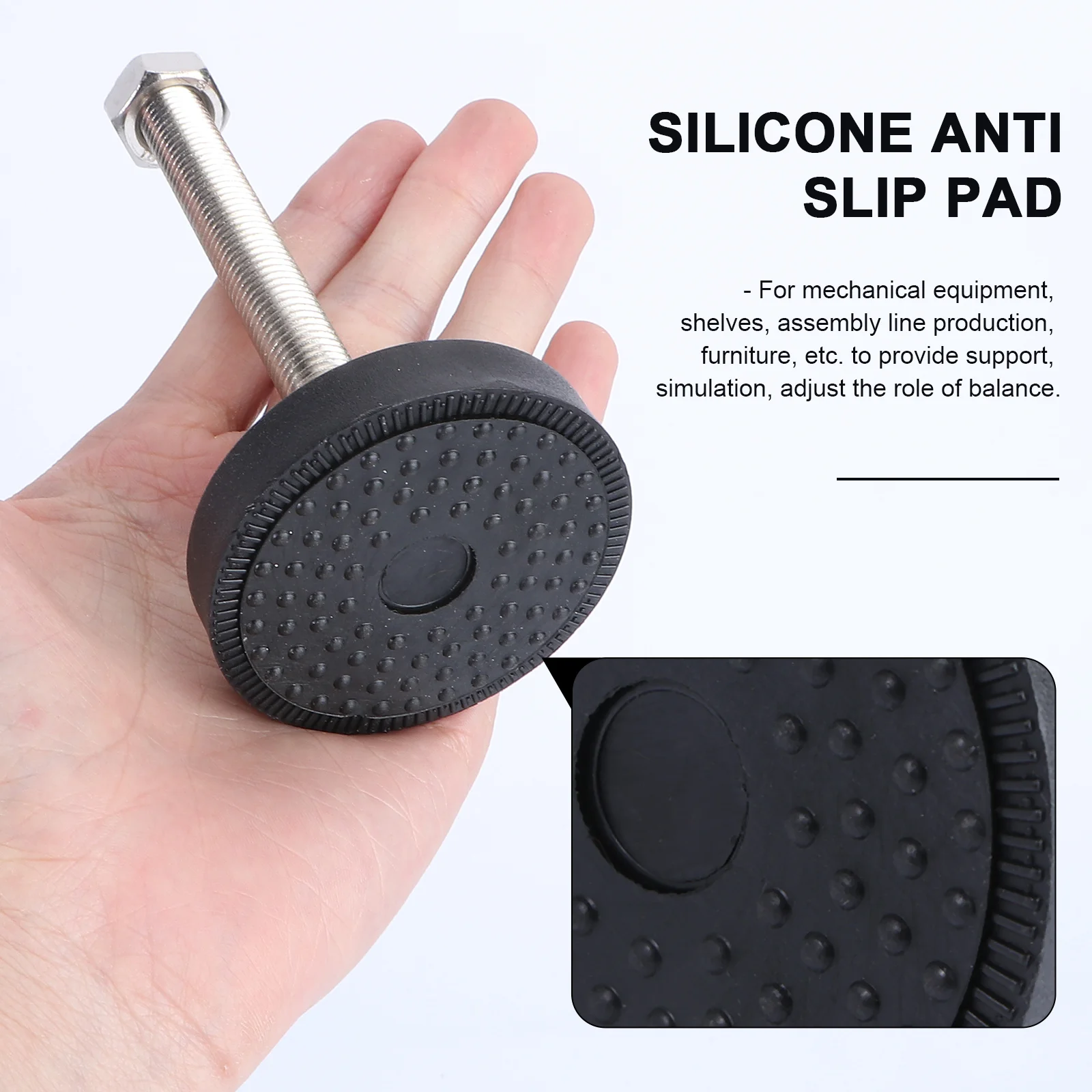 

4Pcs Anti-Slip Bearing Cup Height Adjustable Mechanical Stand for Furniture Equipment Wet Acid Environments Non-Slip Shock-Proof