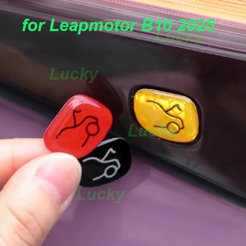 Car Power Tailgate Button Epoxy Sticker for Leapmotor B10 2025 Rear Trunk Button Warning Reflective Cover Interior Accessories