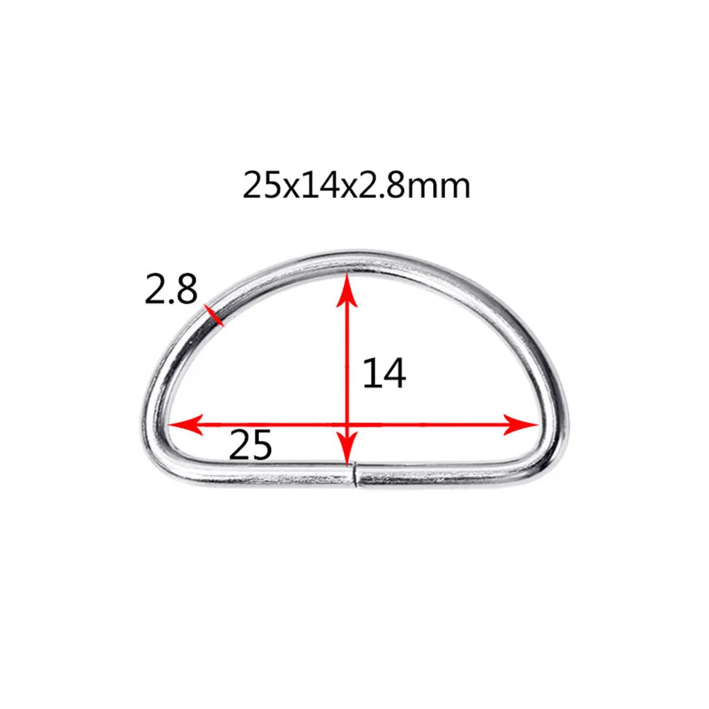 

100pcs Metal D Ring Set Durable For Luggage Clothes Backpack Accessories Each 38Mm 32Mm 25Mm 20Mm 15Mm Easy Install Anti
