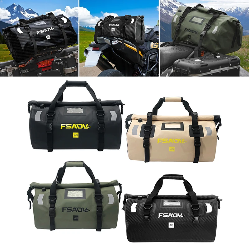 

40L 66L Motorcycle Waterproof Tail Bags Multi-functional Durable Rear Moto Seat Bag High Capacity Riding Motocross Bag Backpack