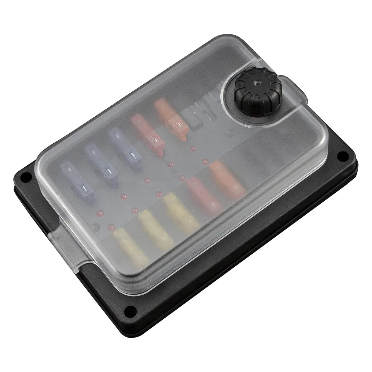 10 Way Fuse Box Holder Waterproof Blade Fuse Block with Negative Bus LED Indicator for Boat RV Caravan Car 32V 25A