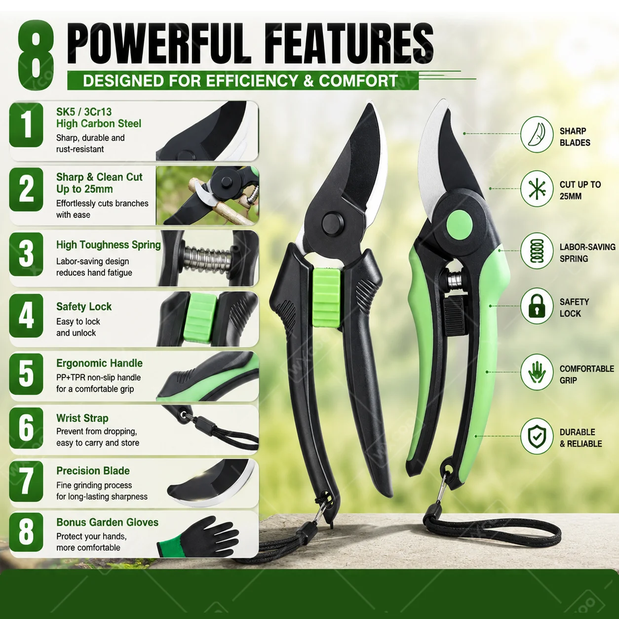 Pruning Tools Fruit Picking Scissors Gardening Hand Pruning Snips Bonsai Hand Edgers Fruit Trees Gardening and Pruning Tools