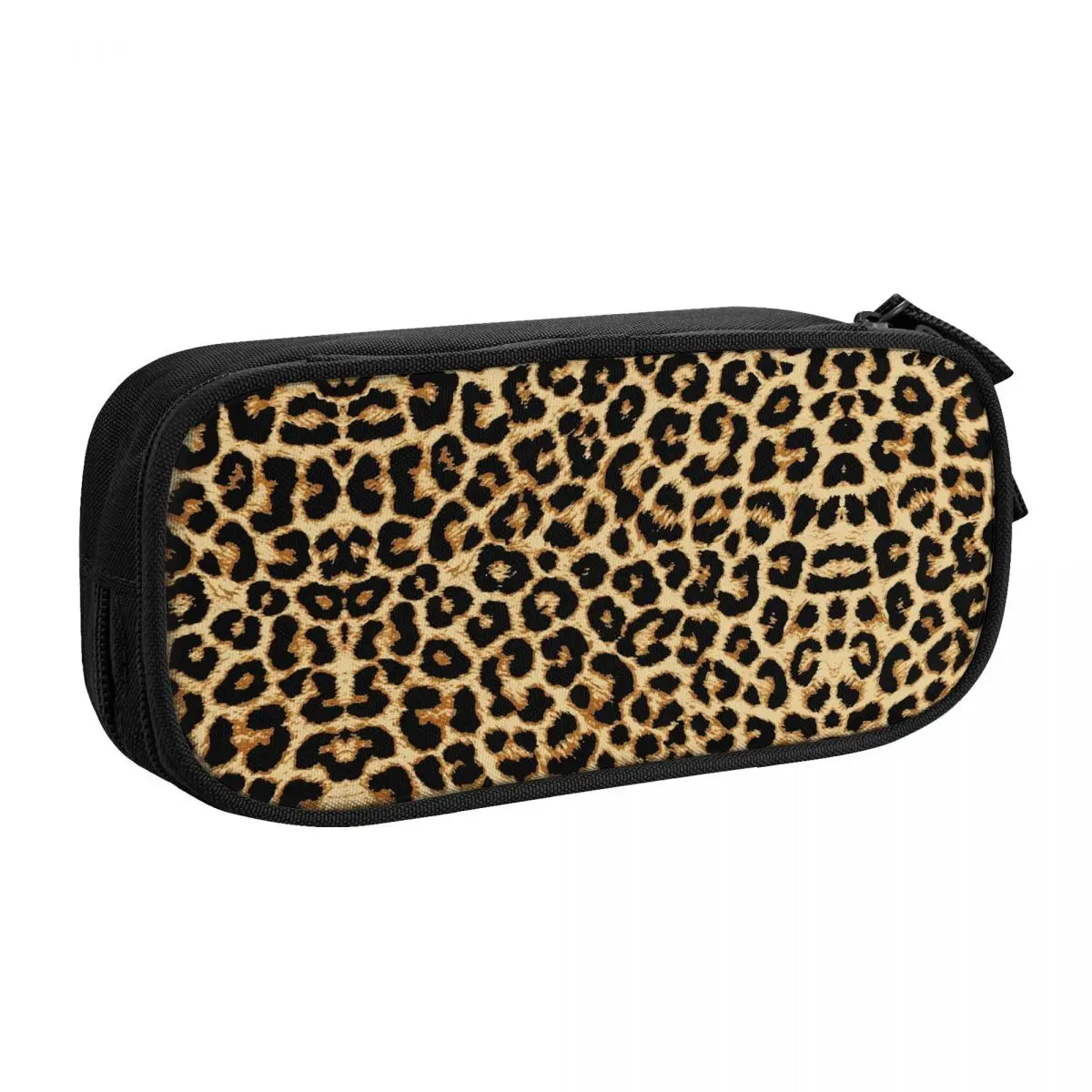 Customized Real Leopard Kawaii Pencil Case Boys Gilrs Large Capacity Sexy African Animal Fur Pencil Box Students Stationery