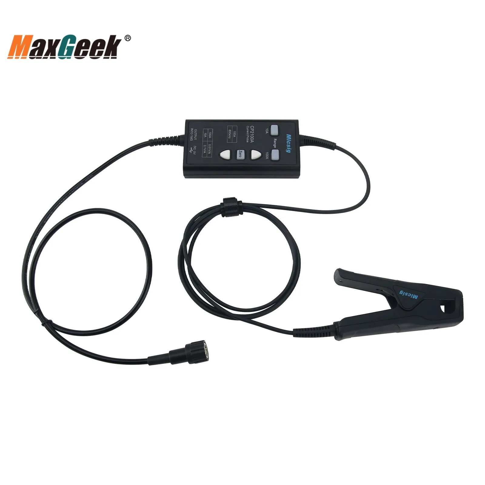 Micsig CP2100A 800KHz 10A/100A AC DC sonde de courant alimentée par USB pour oscilloscopes avec interface BNC