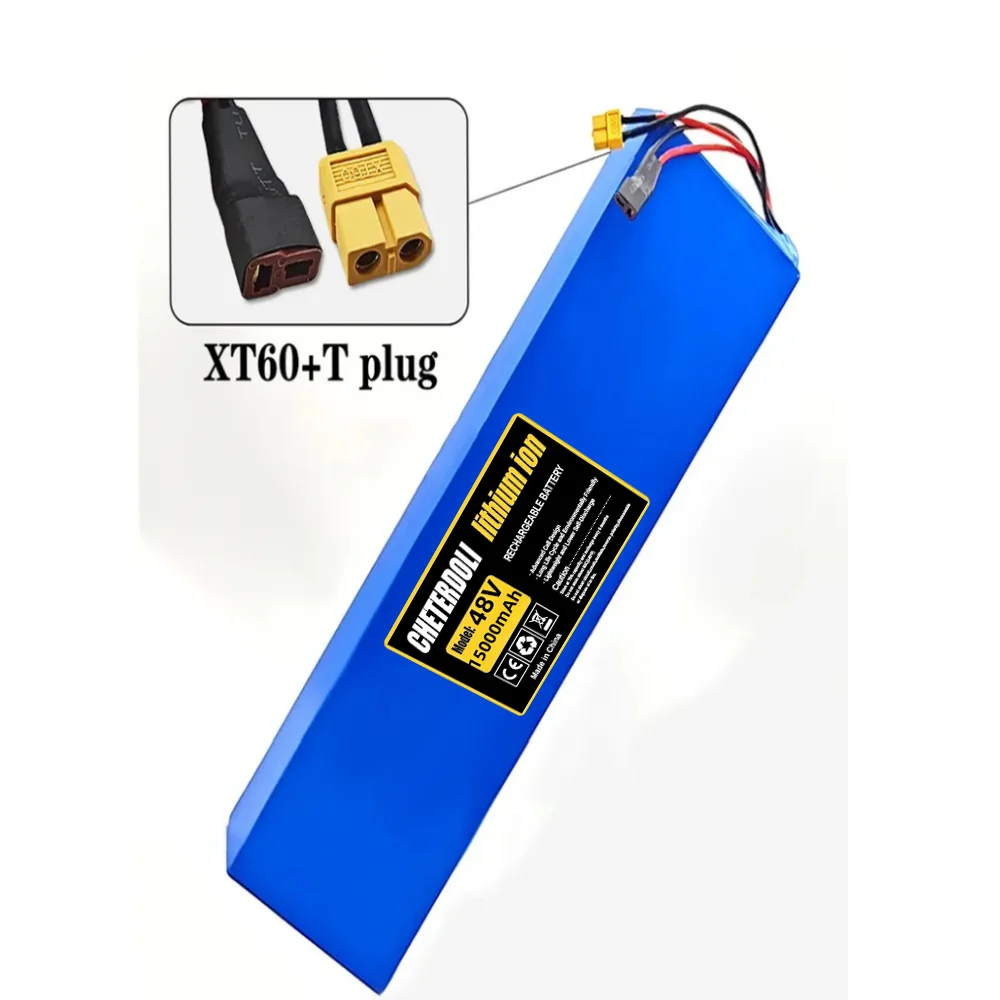 48V 20Ah 15000mAh 13S4P 18650 Lithium Battery Pack with BMS, Suitable for Kugoo M4/M4 Pro/Max Speed Battery Replacement.