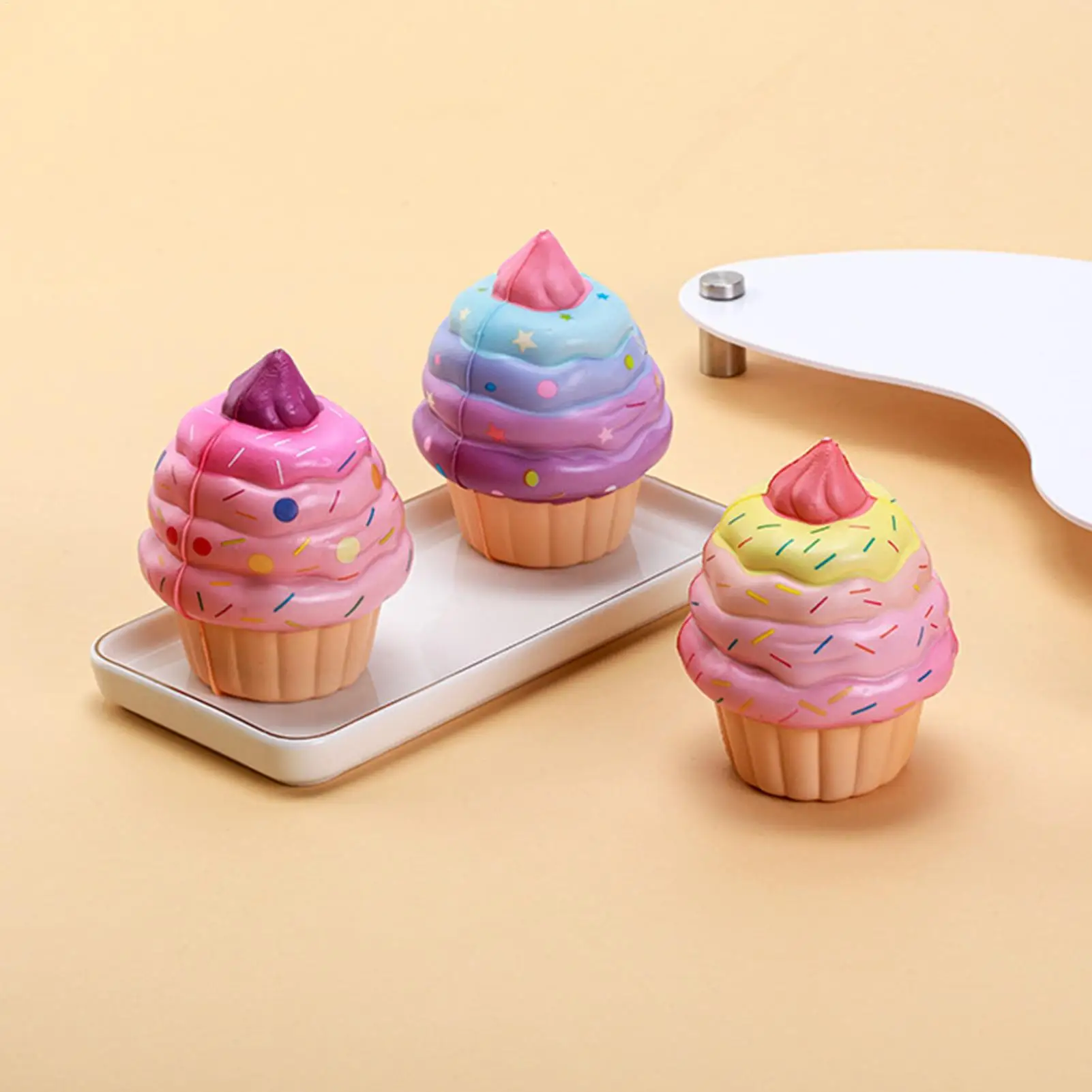 Ice Cream Squeezing Toy Realistic Soft Cute Ice Cream Fun Collectibles Quiet Fidget Toys For Adults Family Friends Youth Teens