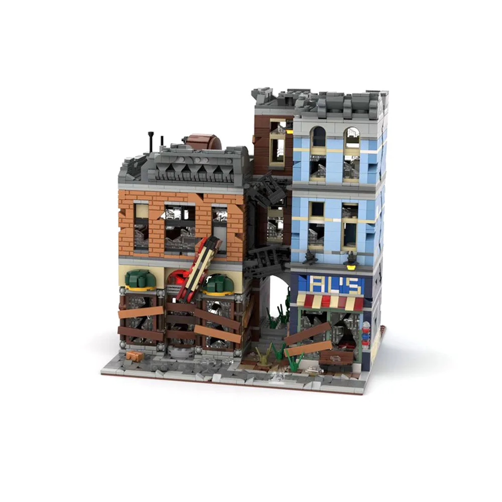 

2918PCS City Street View Modular Technology Apocalypsed Detective's Office Architecture Creative Ideas Toy Gift BUilding Blocks