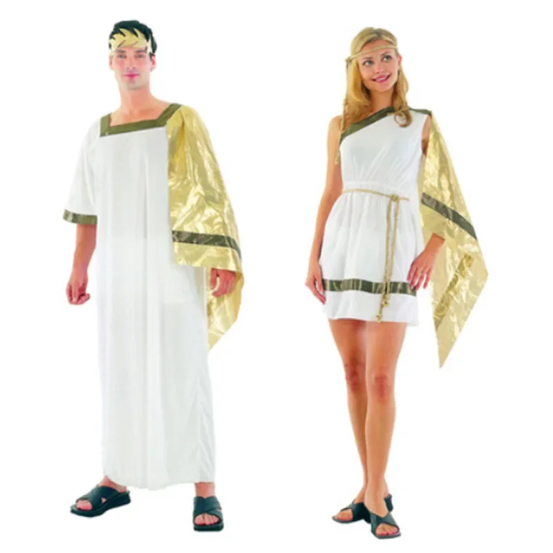 Greek Roman Costume Grecian Goddess Cosplay Clothing Family Party Decor   Decorative Props Boys Girls Child  Halloween PA5577