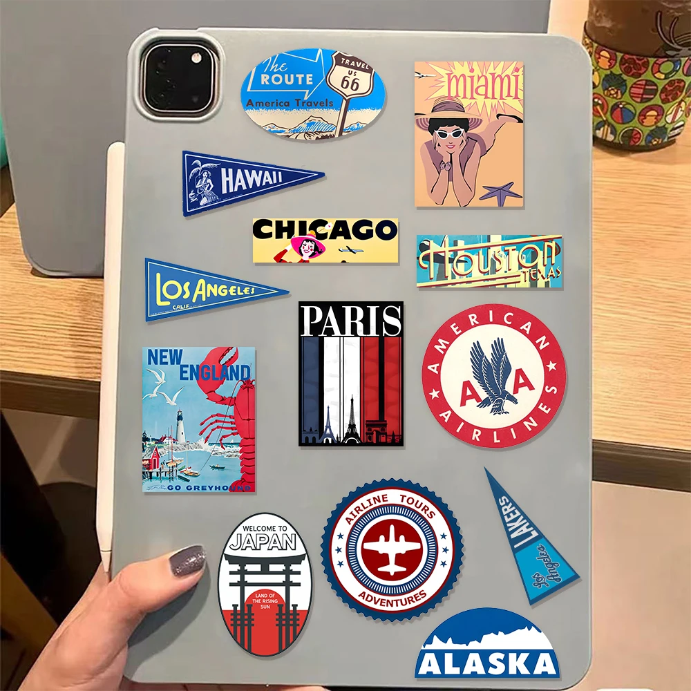 30 قطعة الطريق الشعبي الأمريكي 66 حزمة ملصقات كرتونية ممتعة يمكنك صنعها بنفسك حافظة هاتف يدوية لحساب دفتر التزلج #6