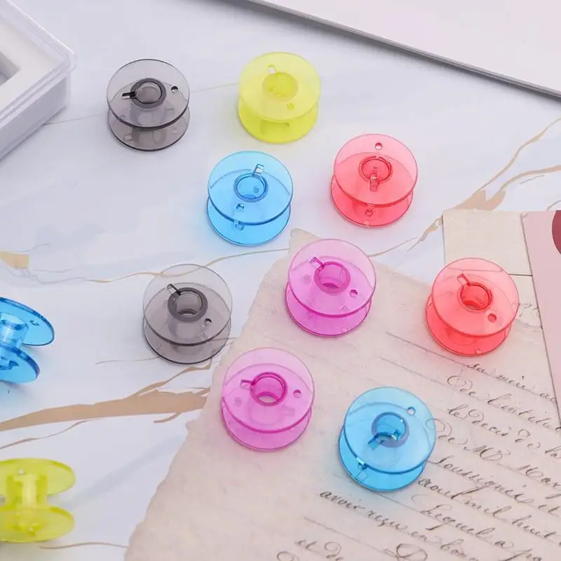 10/50Pcs Transparent multi color Sewing Machine Spools Home Plastic Empty Spool Bobbins Sewing Tool Accessories Universal Bobbin