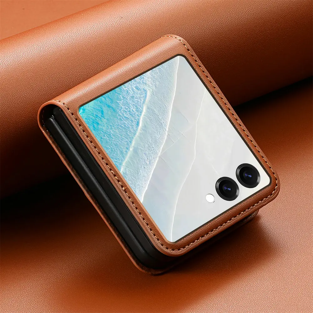 Für Samsung Galaxy Z Flip 8 Flip7 FE Flip-Hülle Leder-Brieftasche Kartenetui Coque Samsung Z Flip 7 Hülle Galaxy ZFlip 6 5 4 3 Magnet-Abdeckung – Detail 3
