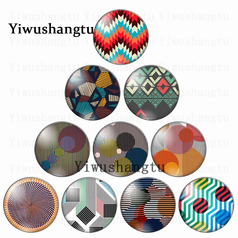 

Geometric irregular vintage art paintings 12mm/18mm/20mm/25mm Round photo glass cabochon demo flat back Making findings