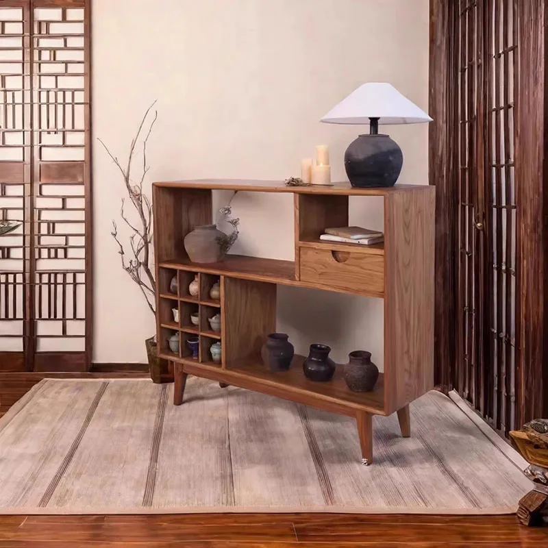 Armadi da soggiorno artigianali in legno Console Vino Profumo nordico Armadi da soggiorno Librero Display Vitrina Mobili in stile cinese