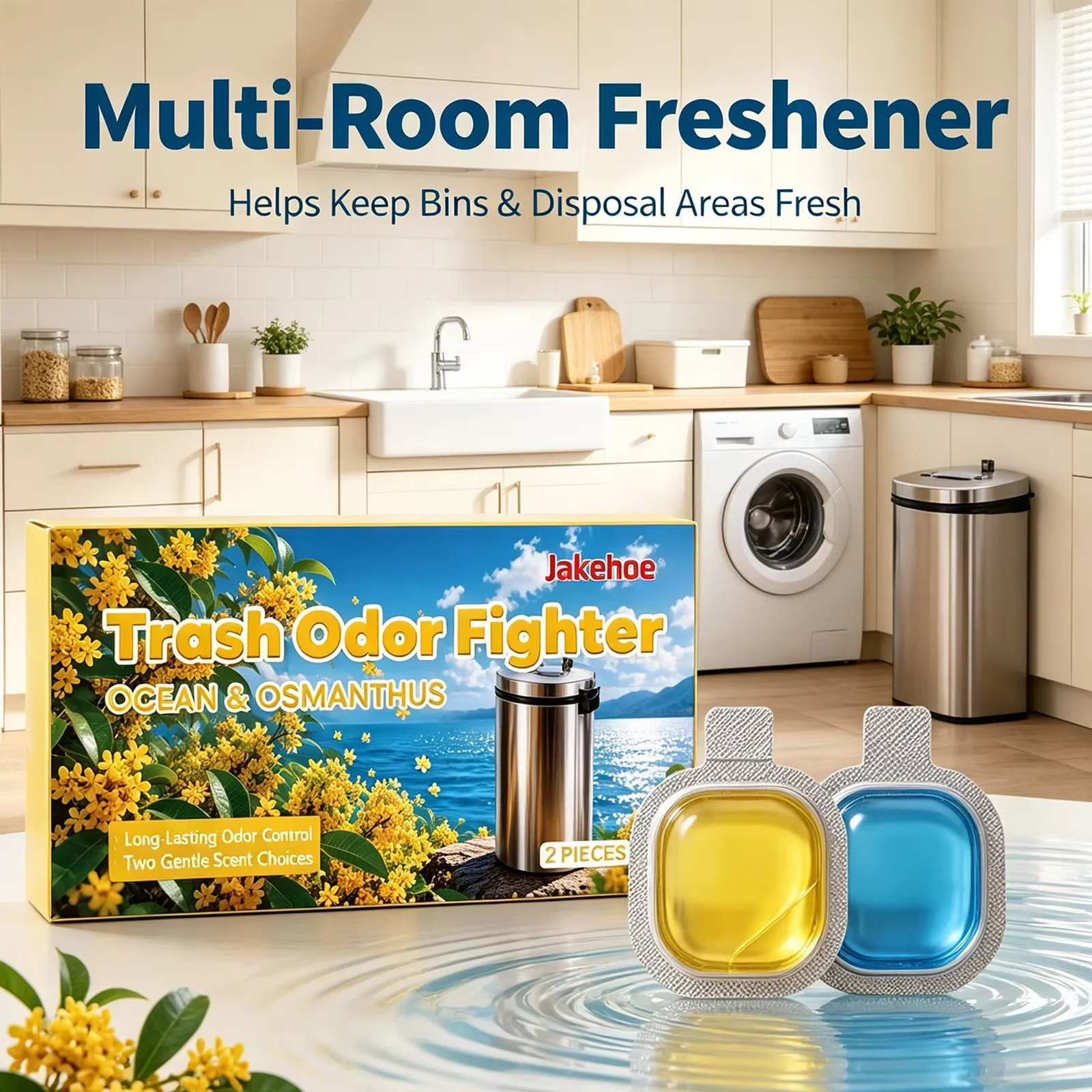 Trash Can Odor Fighter Household Odor Eliminator Ocean Osmanthus Scent Air Freshener For Garbage Bin Waste Disposal Deodorizer