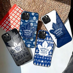 Maple Leafs Ice Hockey Phone Case for Iphone 16 15 14 12 11 13 Pro Max Mini X 8 Xr Xs 7 Puls glass Cover