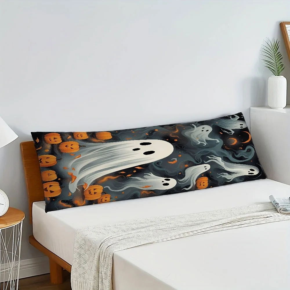 1pc Life-Size Pillowcase - Pillow Insert Not Included 20x54 Inches / 50x137cm - Geometric and Pumpkin Pattern Design, Modern Sty