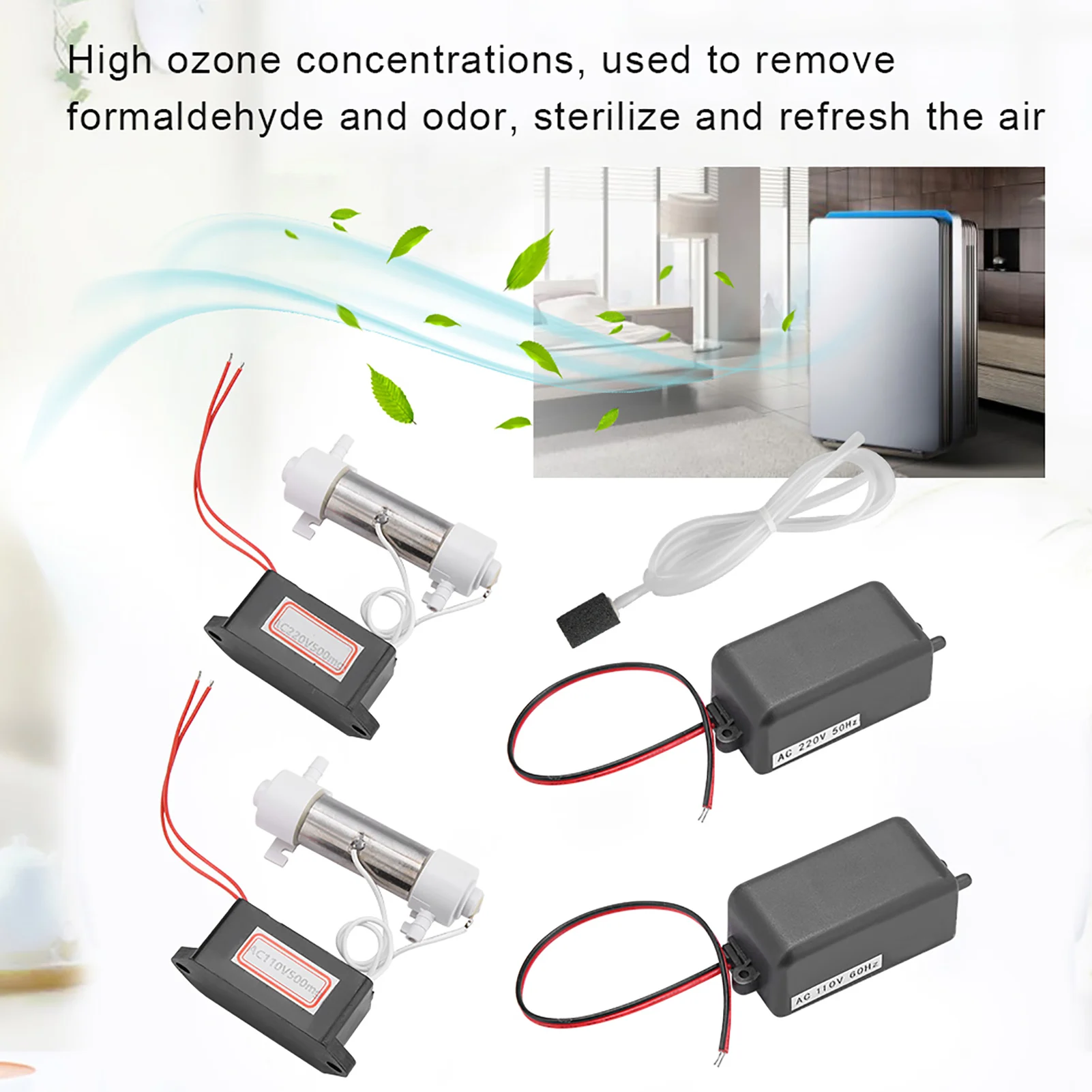 500mg Ozonizer Ozone Generator Tube with Accessories for Home Air Purifier Sterilization