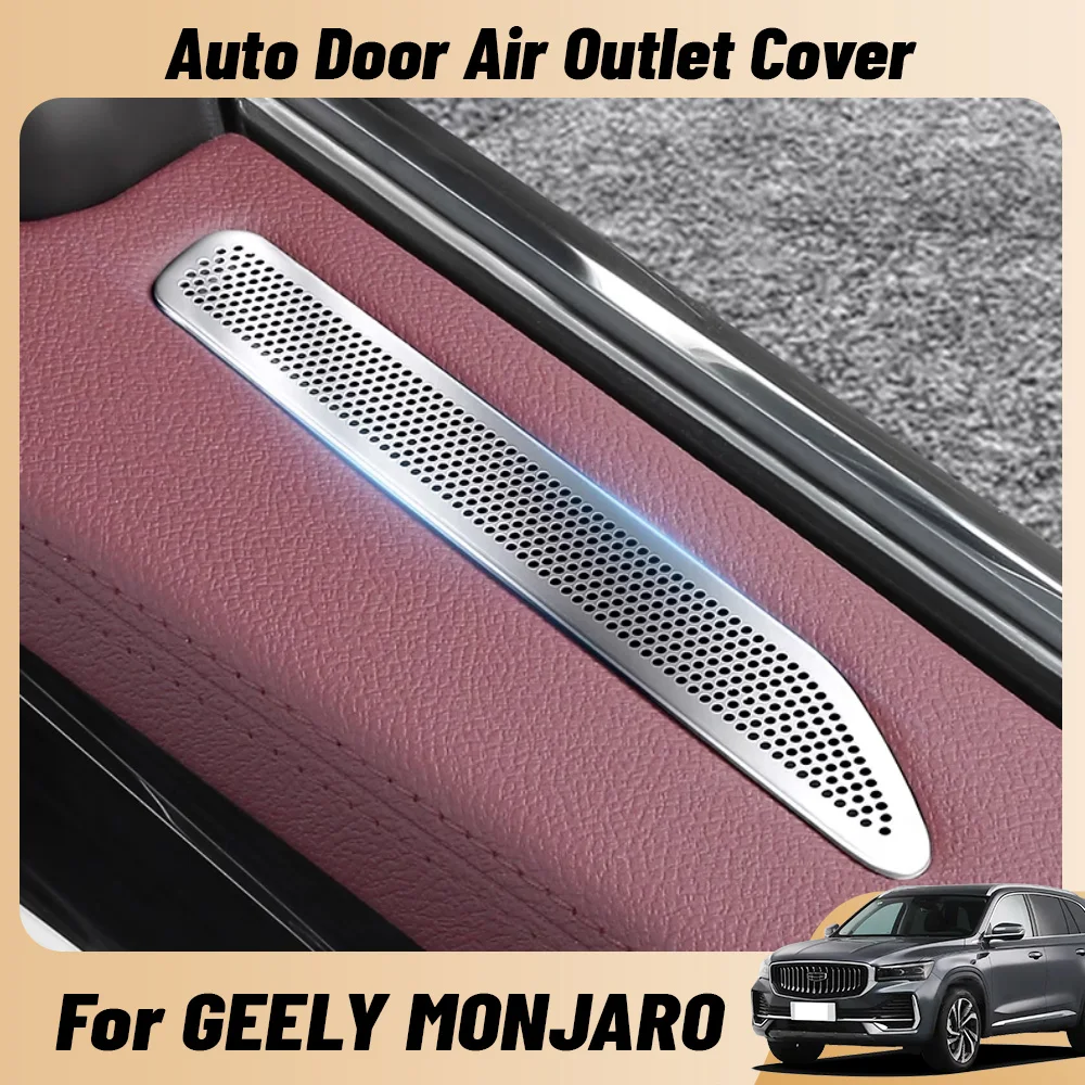 For GEELY MONJARO KX11 Auto Door Air Outlet Cover Air Vent Cover Anti-blocking Stainless Steel Protector Decoration Accessories