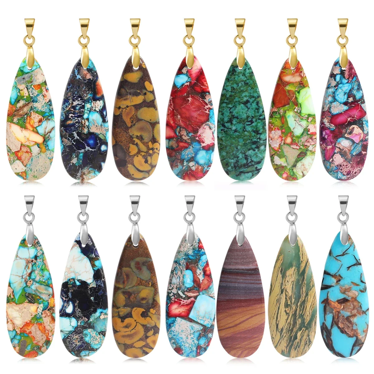 

Emperor Stone Droplet Pendant Bohemian Style Pendant Accessories DIY Earrings Necklace Jewelry Accessories Gift