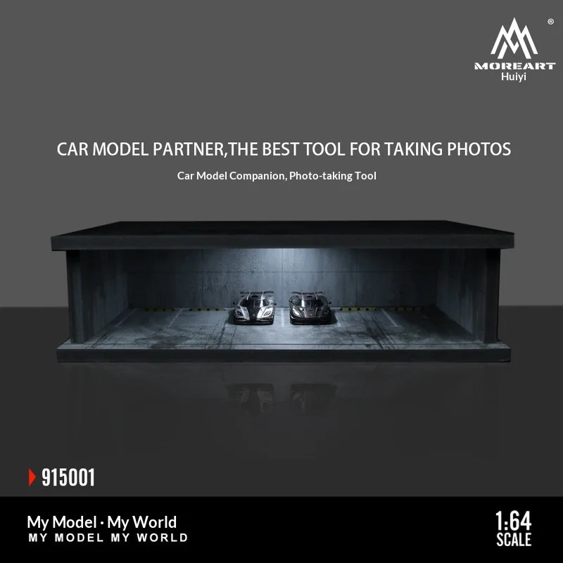 

Moreart 1:64 Underground Parking Garage Scene Model Led Lighted Display Storage Box For 1:64 Scale Diecast Car Models